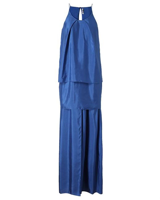 Acne Studios Blue Satya Layered Crepe Maxi Dress