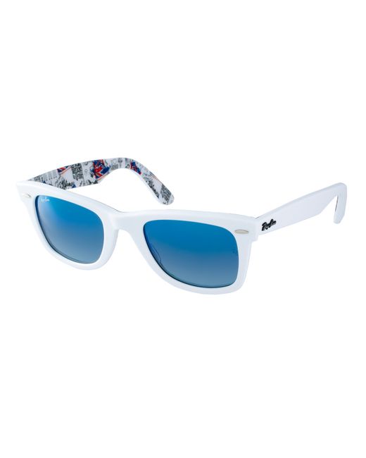 Ray-Ban White Wayfarer Sunglasses with Internal London Print for men
