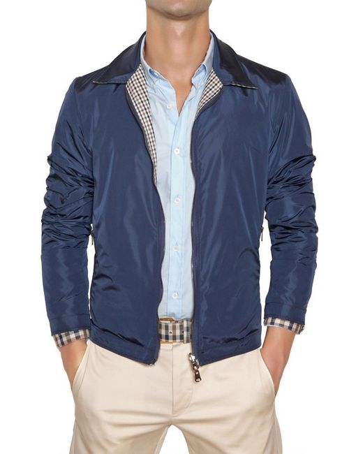 Aquascutum Reversible Light Nylon Casual Jacket in Blue for Men - Lyst