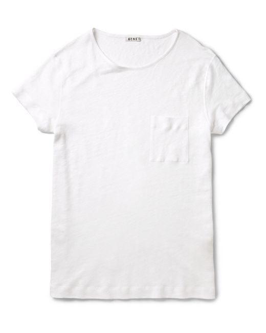 Acne Studios White Granville Linen T-Shirt for men