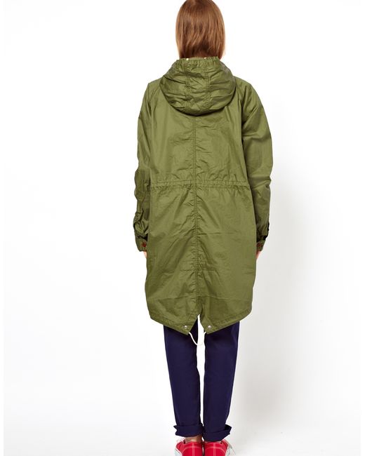Fred Perry Oversized Parka in Green | Lyst