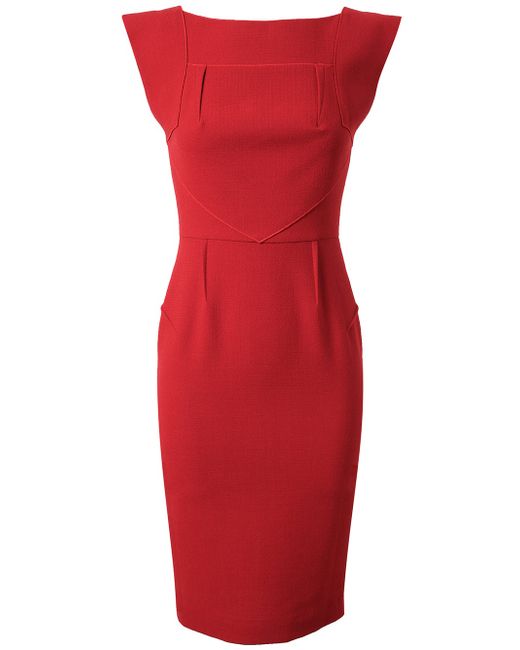 Roland Mouret Watson Crepe Dress in Red | Lyst