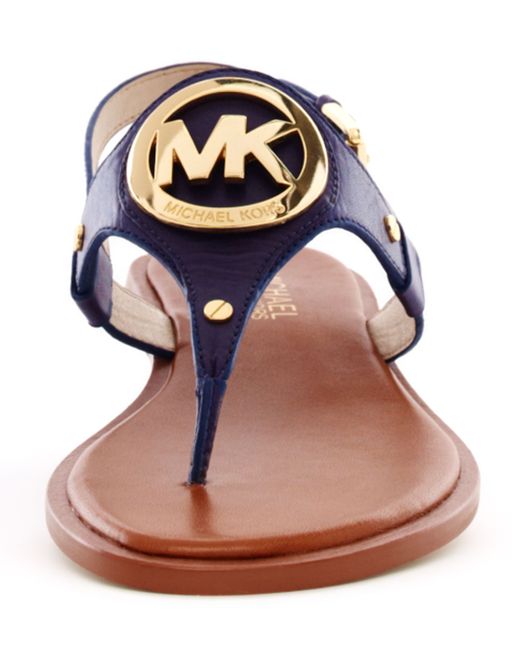 Michael Kors Aubrey Logo Thong Sandal in Blue | Lyst