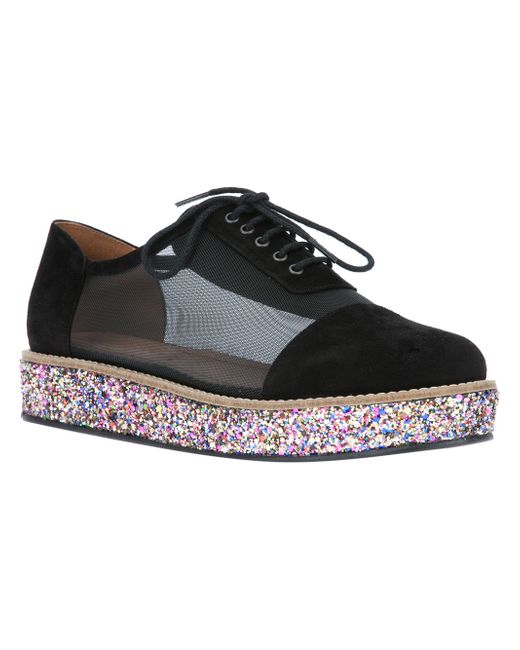 Minimarket Glitter Platform Shoe in Black | Lyst