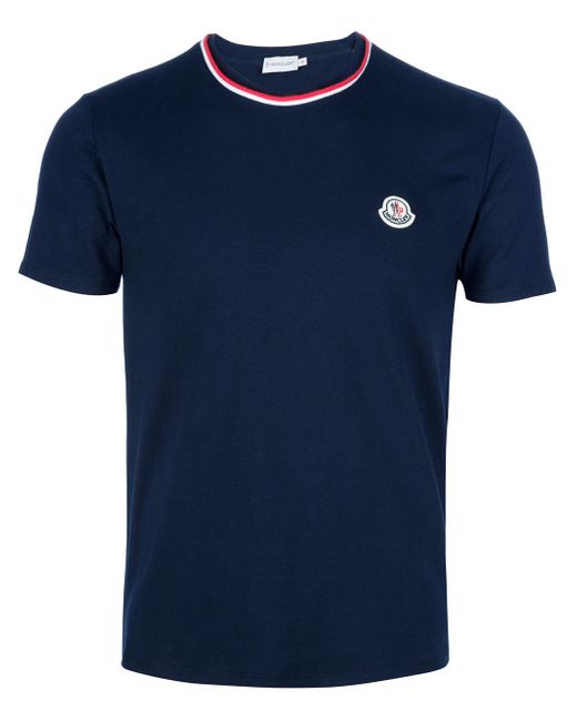 Moncler Blue Crew Neck T-shirt for men