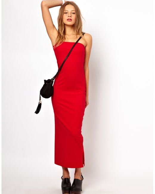 American Apparel Tube Maxi Dress in Red 