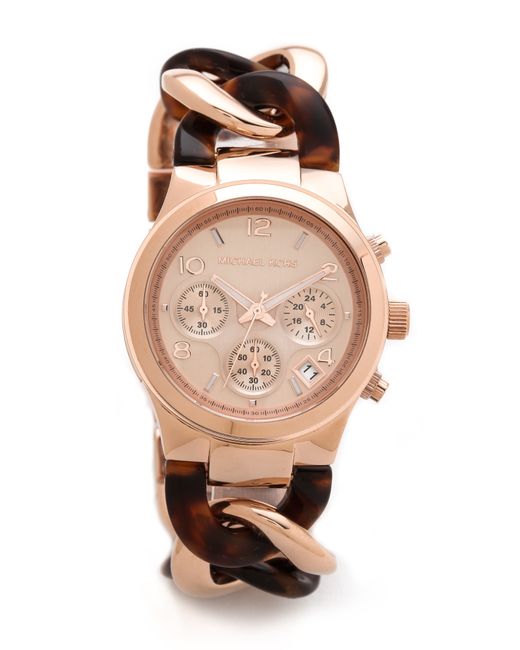 michael kors gold chain link watch