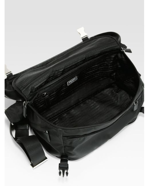 Prada Small Nylon Shoulder Bag in Black for Men