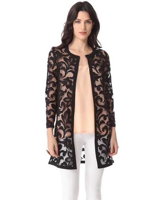 MILLY Black Lace Coat