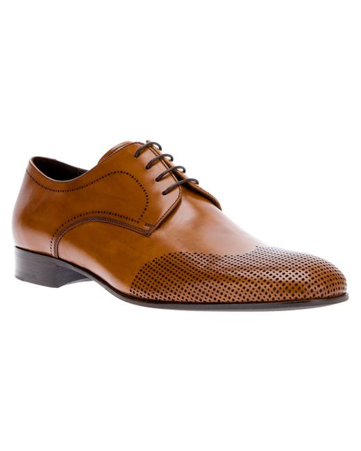 Giorgio Armani Derby Shoe in Brown for Men | Lyst