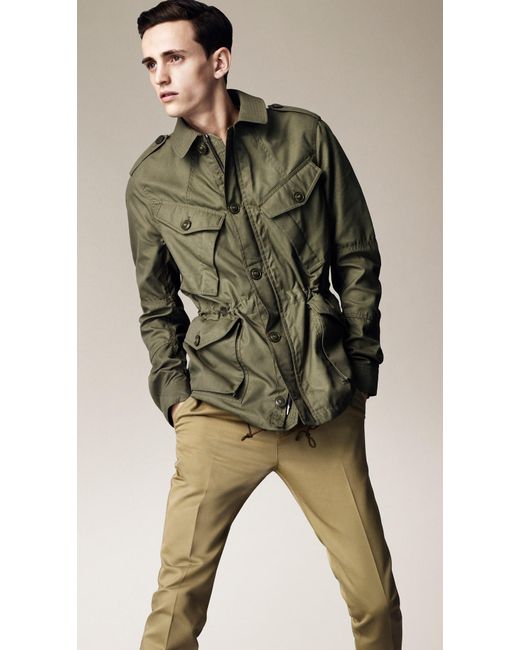 Burberry Brit Heritage Military Field Jacket in Gray for Men | Lyst