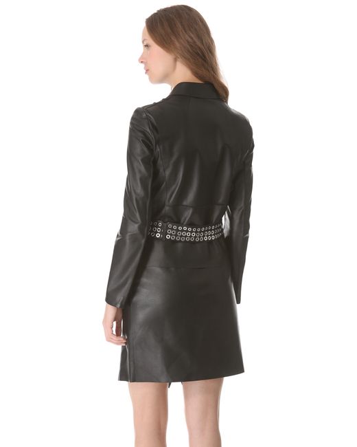 COSTUME NATIONAL レザージャケット CoSTUME NATIONAL Leather Jacket with Belt Detail in Black | Lyst