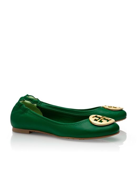 Tory Burch Green Reva Ballet Flat