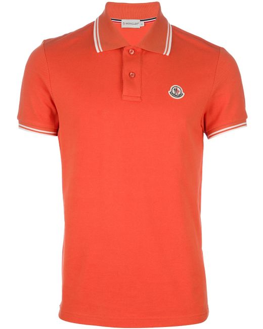 Moncler Classic Polo Shirt in Orange for Men | Lyst UK