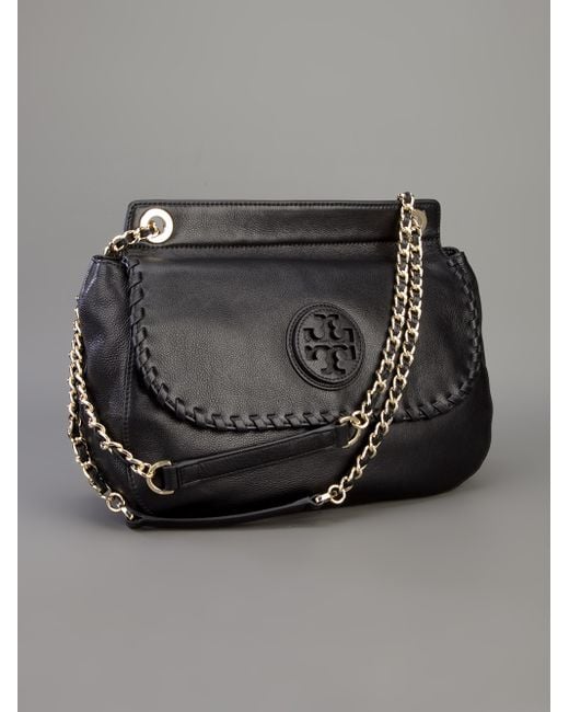 Tory Burch Marion Marion Saddle Bag in Black | Lyst