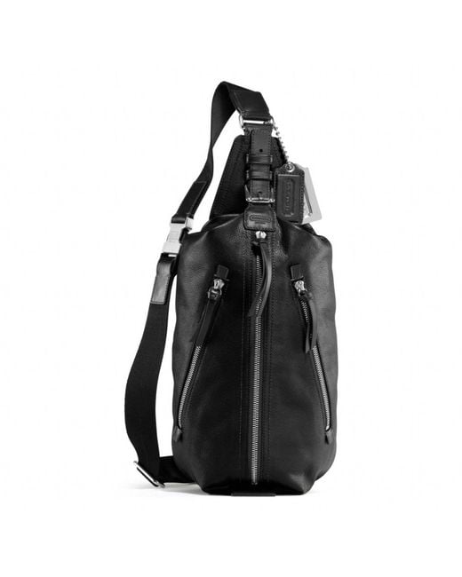 バッグ COACH Thompson Leather Sling Bag Cross COACH Thompson Leather Sling Pack in Black | Lyst