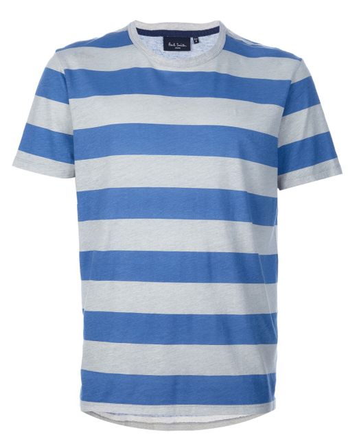 Paul Smith Blue Thick Striped Tshirt for men