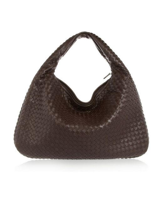 Bottega Veneta Brown Large Veneta Intrecciato Leather Shoulder Bag