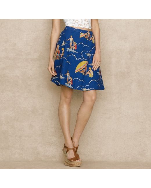 Ralph Lauren Blue Label Nauticalprint Mikaela Skirt in Blue | Lyst UK