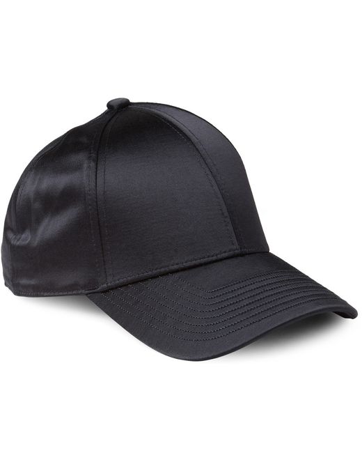 Acne Studios Black Camp Satin Baseball Cap for men