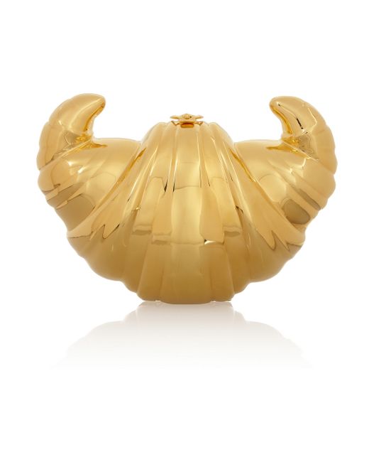 Charlotte Olympia Natural Croissant Goldplated Clutch