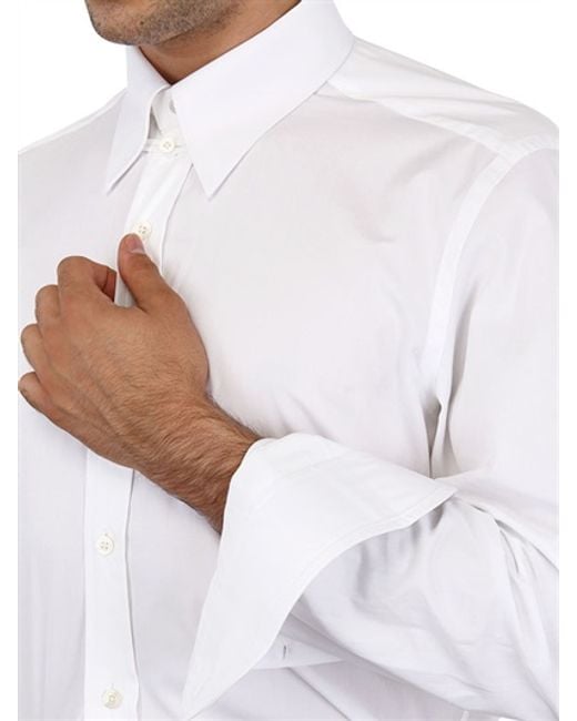 Tom Ford Cotton Poplin Tab Collar Slim Fit Shirt in White for Men | Lyst UK