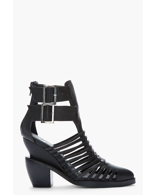 jeffrey campbell black boots with buckles