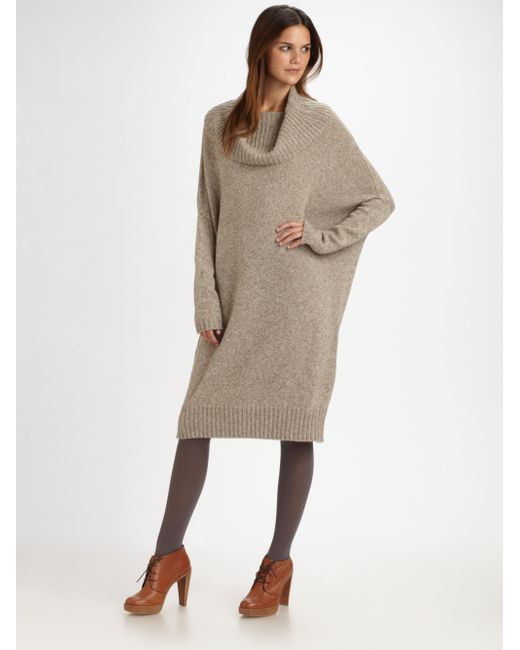 Weekend by Maxmara Oversized Tunic Sweater Dress in Beige (Natural) | Lyst