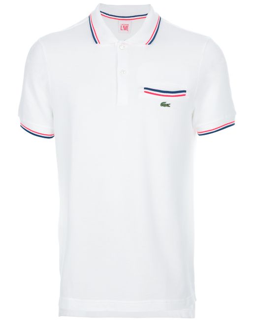 Lacoste L!ive White Polo Shirt with Pocket for men