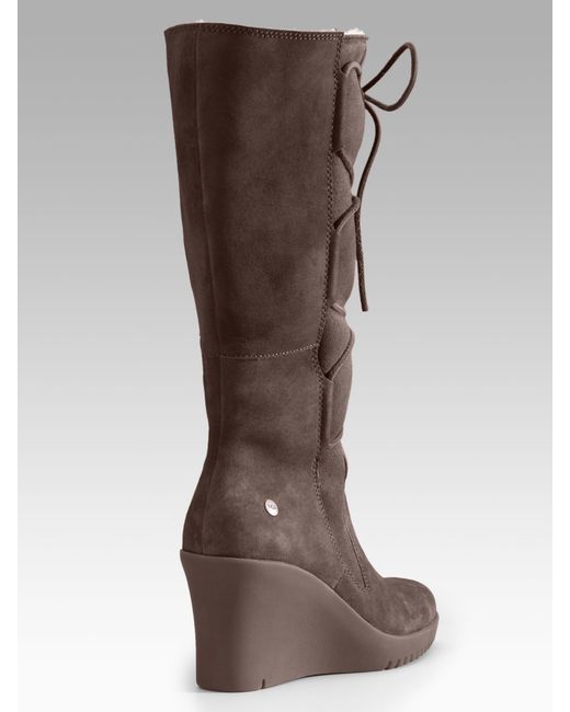 knee high lace up ugg boots