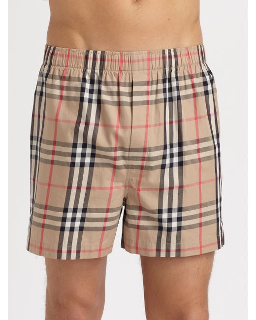 Burberry Check Boxers Pack Of 2 in Natural for Men | Lyst