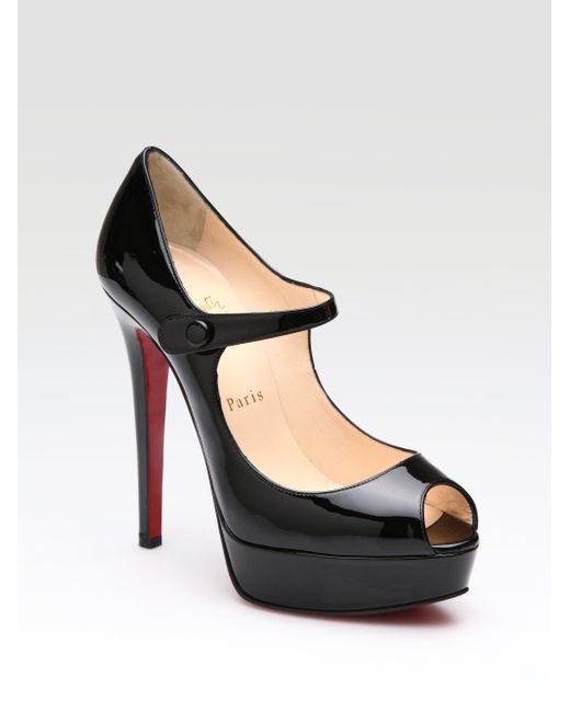 Christian Louboutin Bana 140 Patent Mary Jane Pumps in Black | Lyst