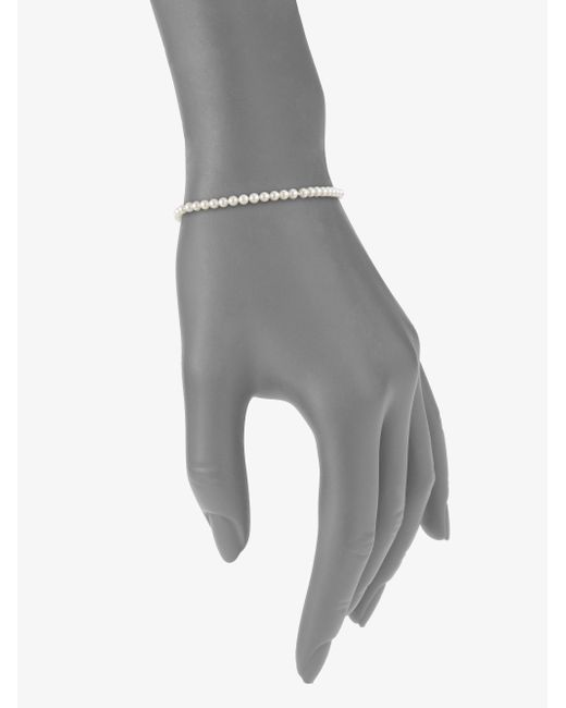 Mikimoto 18KWG 75X70MM A Akoya Pearl and Diamond Bracelet