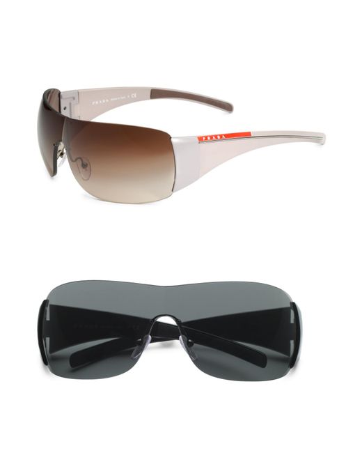Prada Shield Sunglasses in Black for Men | Lyst