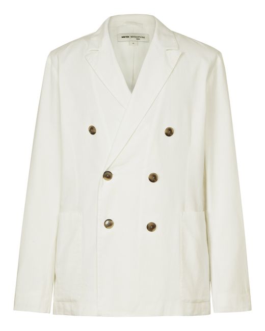 Reiss White Parody Double Breasted Shirt Jacket for men