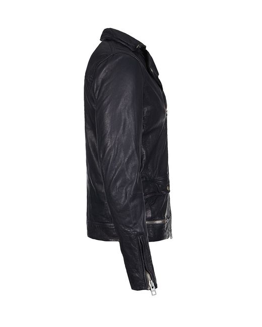 AllSaints Black Ishida Leather Biker Jacket for men
