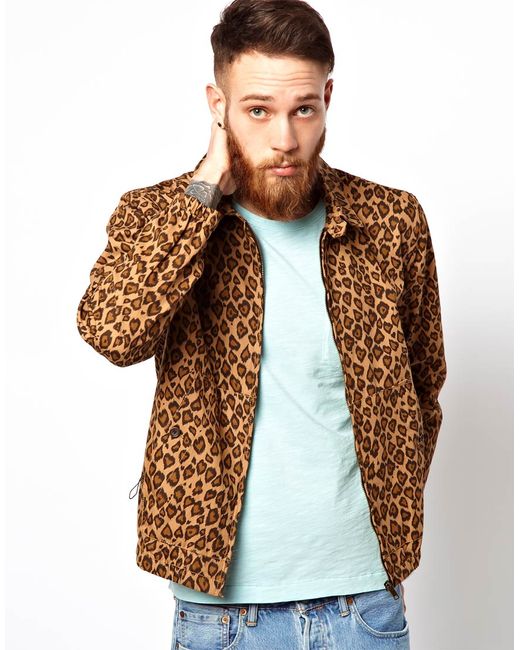 YMC Natural Jacket with Leopard Print for men