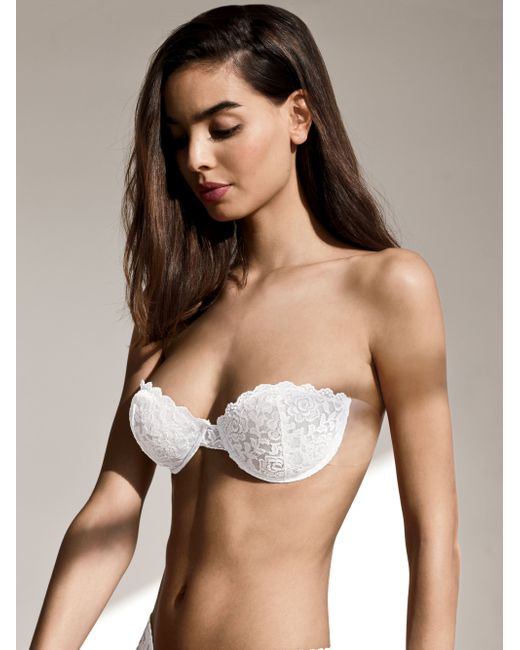 Fashion Forms Strapless Adhesive Lace Bra In White Lyst 