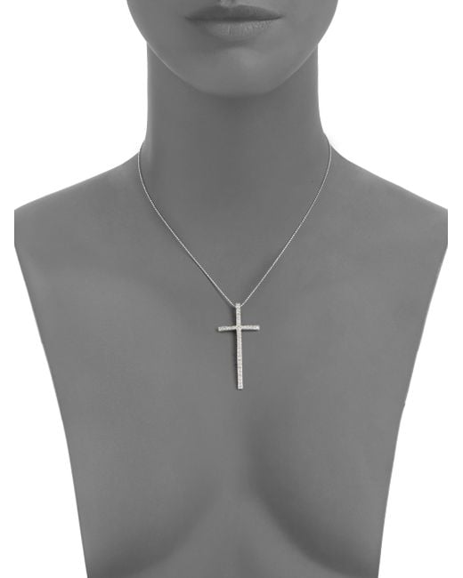 Sydney Evan Diamond Large Thin Cross 