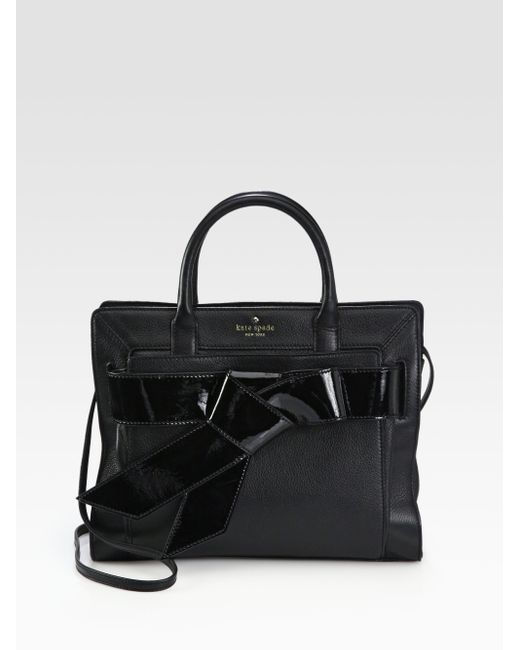 Kate Spade Rosa Patent Leather Bow Tote in Black | Lyst