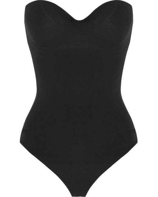 Wolford Black Mat De Luxe Forming Thong Bodysuit