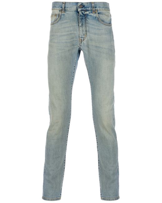 Saint Laurent Blue Vintage Wash Skinny Jean for men