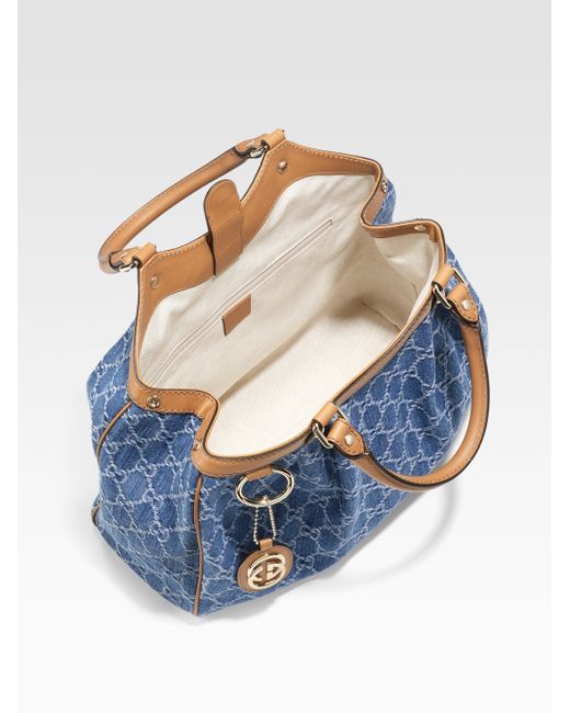 Gucci Sukey Medium Tote in Denim (Blue 