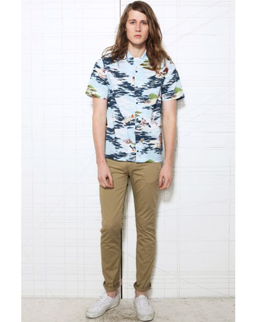 Lacoste Live Woven Hawaiian Shirt in Blue for Men Lyst UK