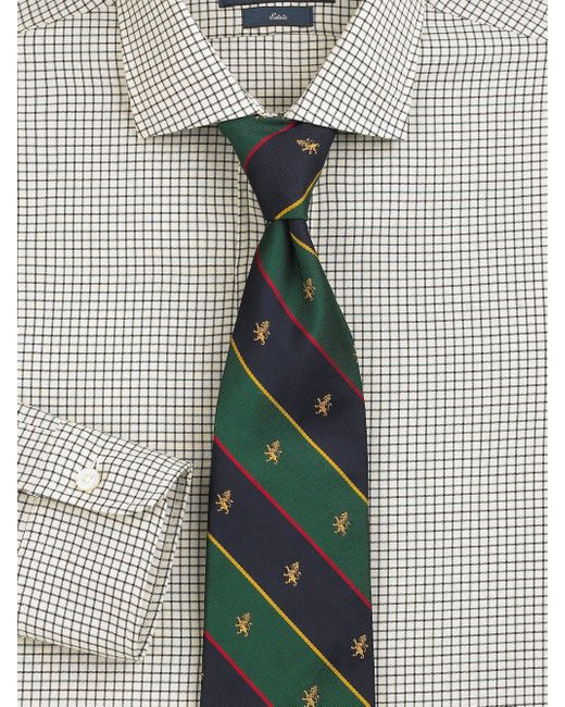 Polo Ralph Lauren Striped Heraldic Club Tie in Blue for Men | Lyst