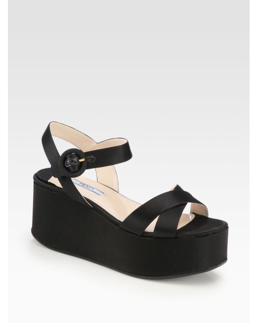 prada platform sandals black