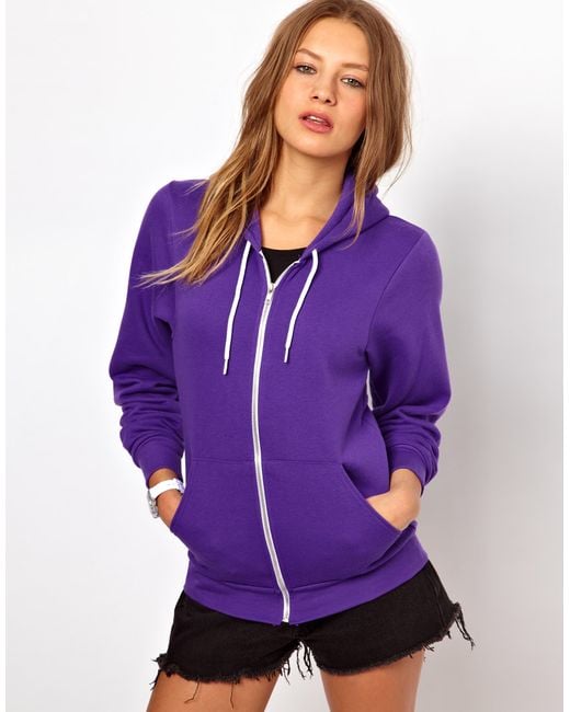 American Apparel Purple Zip Hoodie