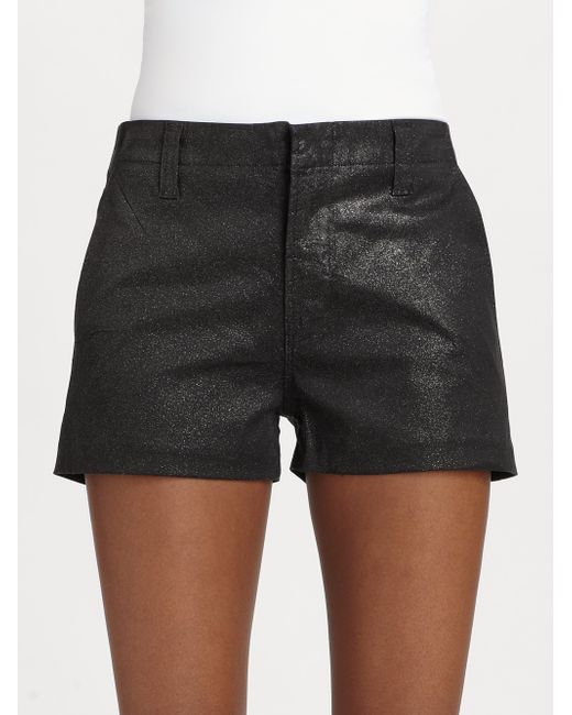 Lola Highrise Coated Denim Shorts 