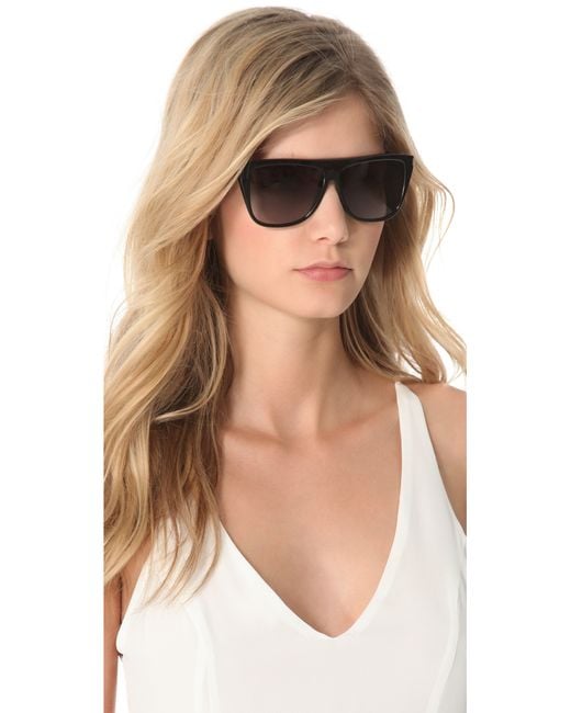 Saint Laurent Flat Top Sunglasses - Black/Grey Gradient | Lyst