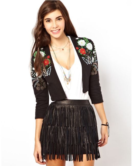 Embellished cropped jacket deals